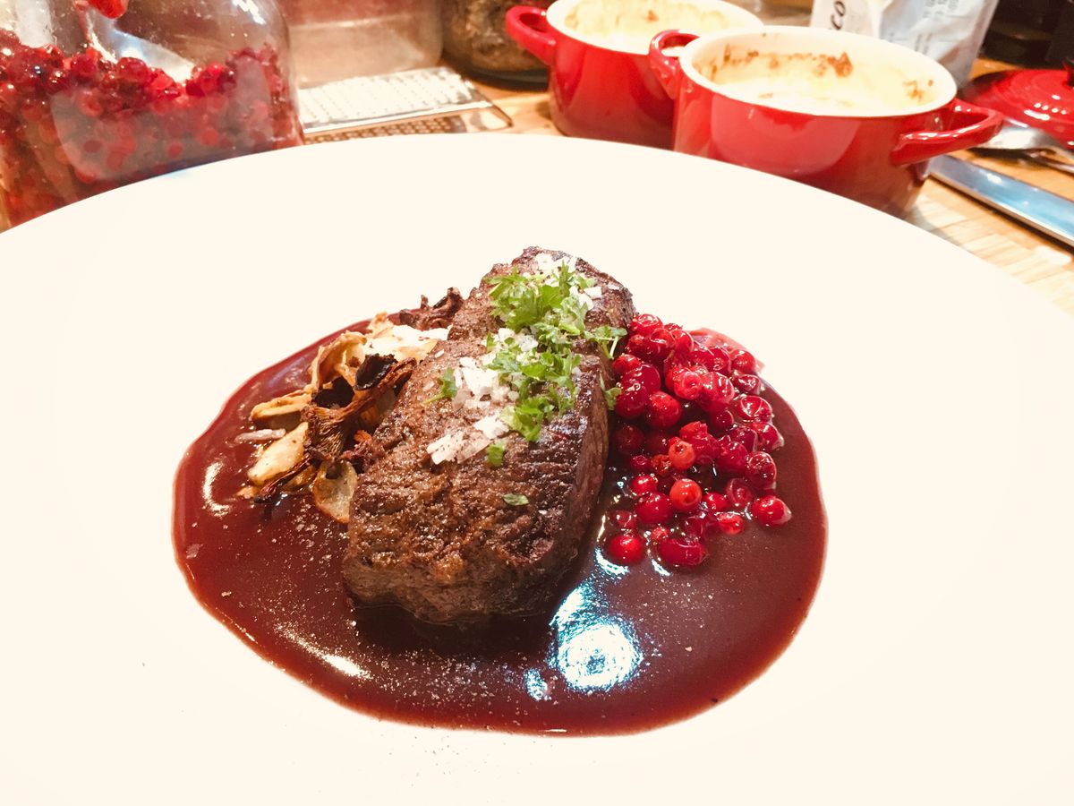 Swedish moose filet with lingonberries