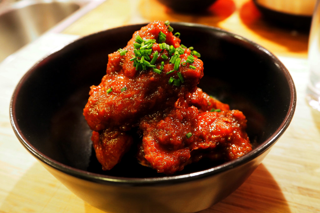 Orange barbecue chicken wings