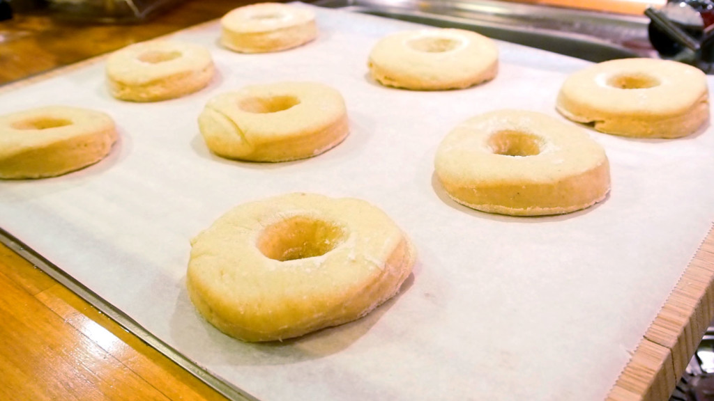Raw doughnuts