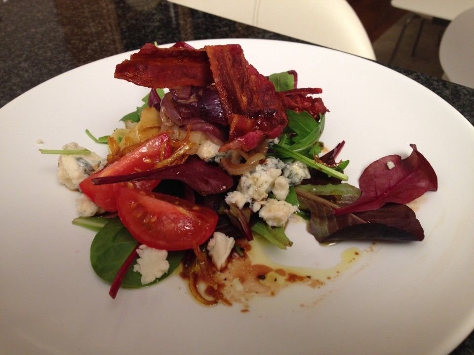 Liquoriced bacon salad