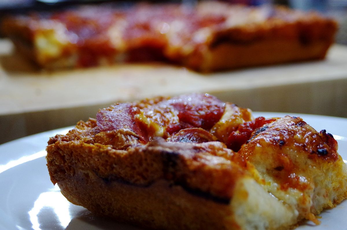 Detroit style pizza to die for