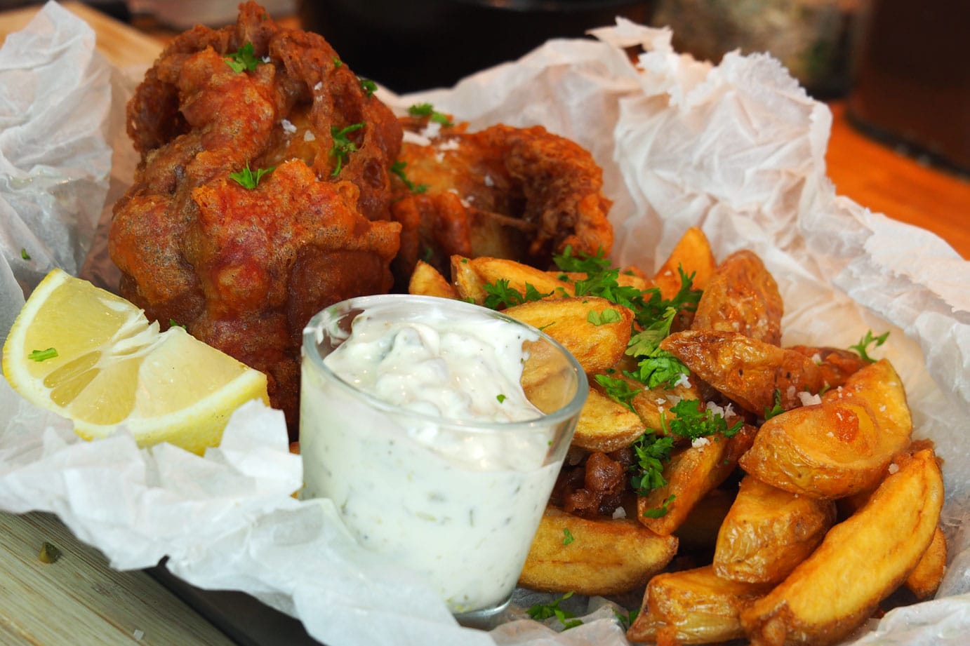 The crispiest fish and chips